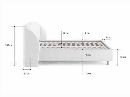 Кровать Сонум Valencia Экокожа Белая 160х200