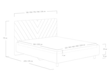 Кровать Сонум Vivien Замша какао 160х190