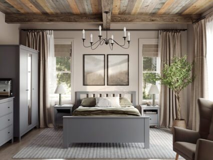 Кровать Гуд Лакк Сага серая 90х200