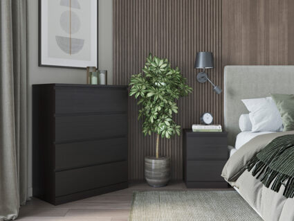Комод Гуд Лакк Варма 4 ясень черный