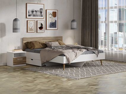 Кровать Сонум Ines Ясень анкор + белый 90х190