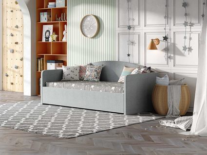 Кровать Сонум Uno Экокожа Платиновый перламутр (с подъемным механизмом) 80х190