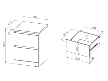 Тумба Гуд Лакк Варма 2 серая 40х54