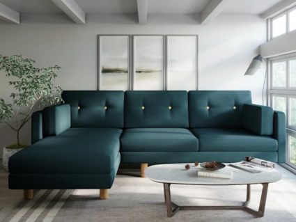 Диван Арско Ингвар угловой трехместный зеленый 