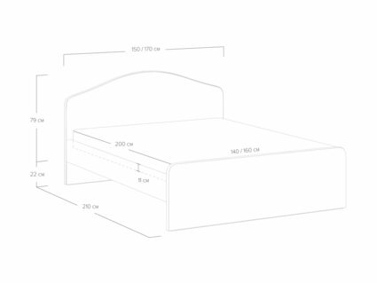 Кровать Сонум Emma Микровелюр лаванда 140х200