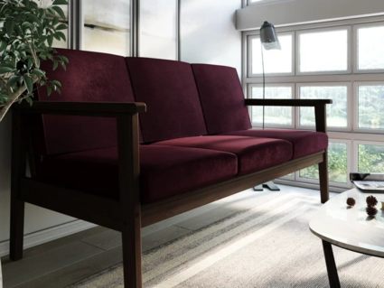 Диван Арско Лориан трехместный бордовый Длина 176 см
