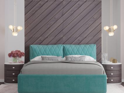 Кровать Nuvola Celeste Velutto 26 (с подъемным механизмом) 160х200