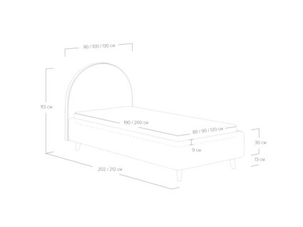 Кровать Сонум Roxy Эвита латте (с подъемным механизмом) 120х200