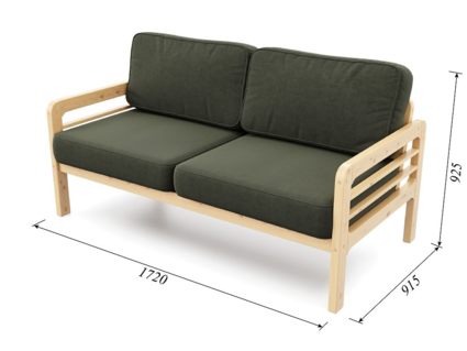 Диван Арско Бергер трехместный зеленый Длина 172 см