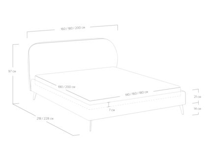 Кровать Сонум Katrin Лаунж Серый 160х200