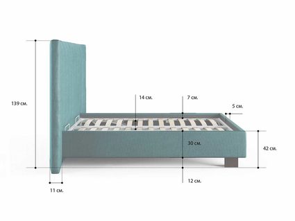 Кровать Сонум Barbara Рогожка Мокко (с подъемным механизмом) 160х200