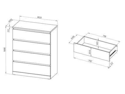 Комод Гуд Лакк Варма 4 серый