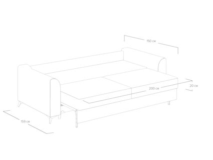 Диван Сонум Dario Микровелюр лаванда Длина 240 см
