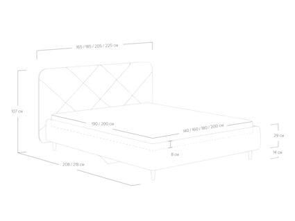 Кровать Сонум Taylor Фултон кофе 140х190