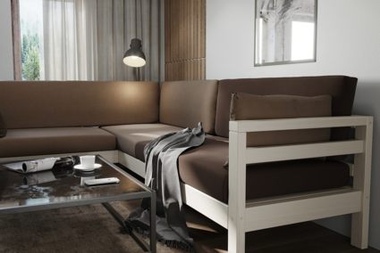 Диван Арско Домино угловой трехместный коричневый Длина 244 см