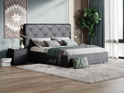 Кровать Сонум Manhattan Экокожа Коричневый (с подъемным механизмом) 180х190