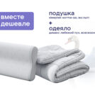 Одеяло Димакс Лебяжий пух всесезонное + подушка Sleeptek Norma-GEL BIG 172х205